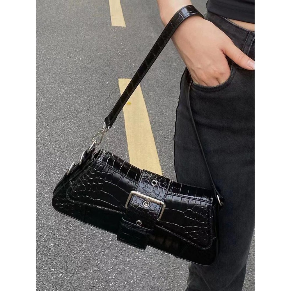 Women's Daily Party Solid Color Buckle Decorated Shoulder Bag Women's Daily Party Solid Color Buckle Decorated Shoulder Bag