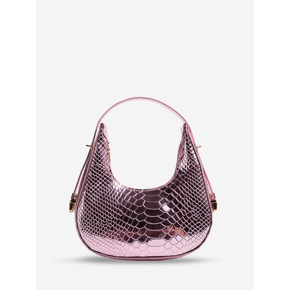 Embossed Half Moon Shoulder Bag Embossed Half Moon Shoulder Bag