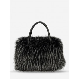 Women's Daily Fluffy Fuzzy Furry Textured Faux Fur Large Capacity Shoulder Tote Bag