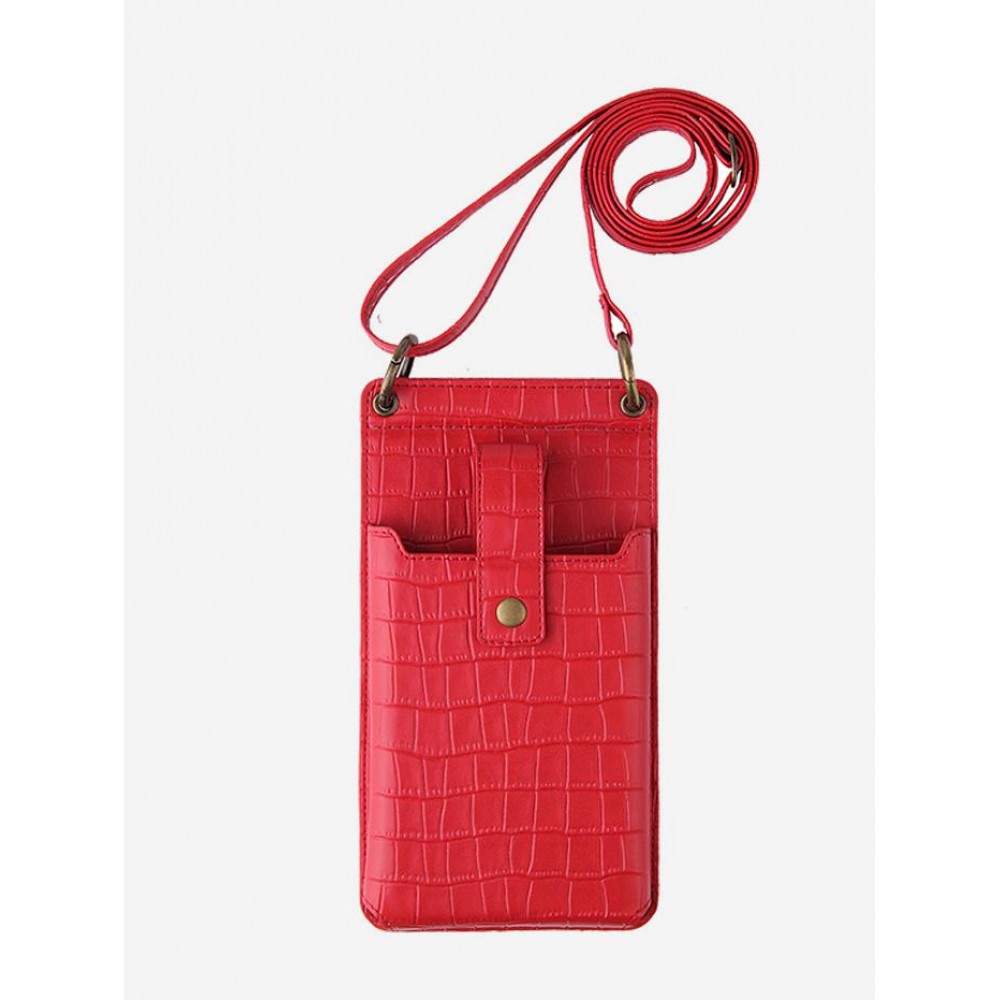 Multifunction Solid Color Embossed Phone Crossbody Bag Multifunction Solid Color Embossed Phone Crossbody Bag