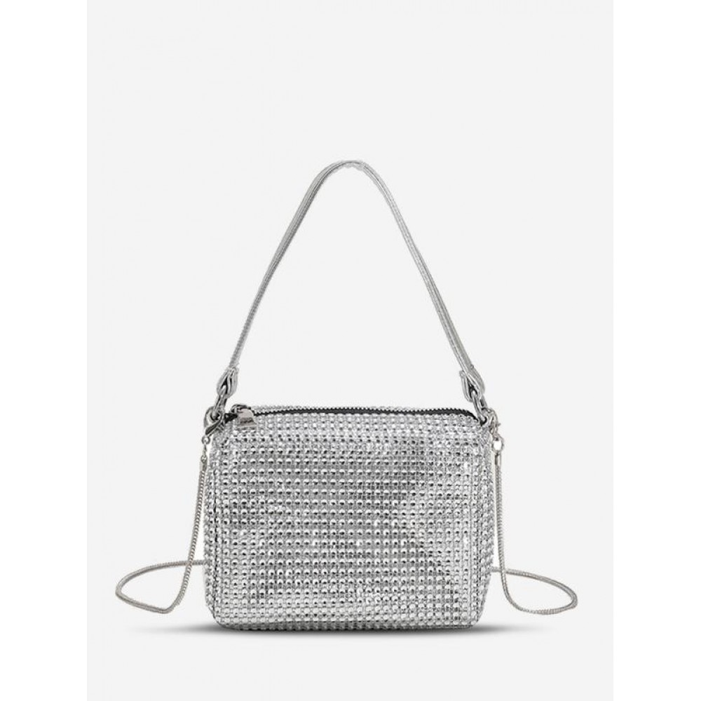 Rhinestones Chain Crossbody Tote Bag Rhinestones Chain Crossbody Tote Bag