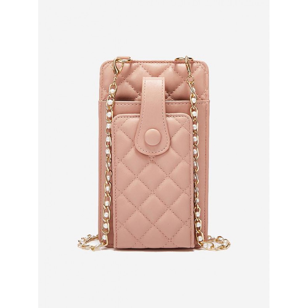 Rhombus Embroidered Chain Phone Bag Rhombus Embroidered Chain Phone Bag