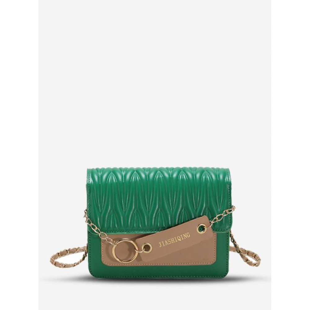 Flap Chain Pleated Square Crossbody Bag Flap Chain Pleated Square Crossbody Bag