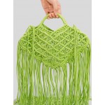 Hollow Out Handmade Braided Tassel Design Beach Tote Bag